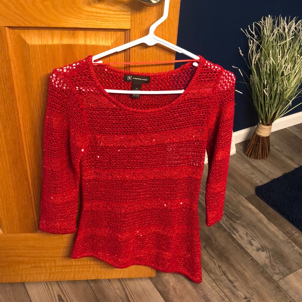 INC XS red dress blouse